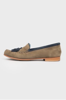 Tassel suede loafers
