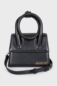 Le Chiquito Noeud Black Leather Mini Bag