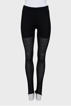 Black cashmere leggings