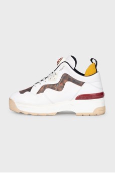 Leather sneakers with transparent elements