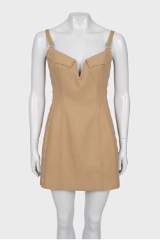 Beige denim sundress