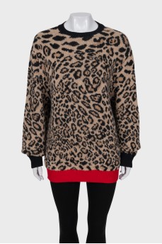 Long jumper in animal print