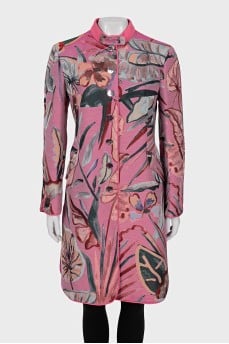 Pink printed coat