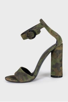 Suede military sandals