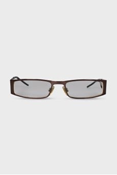 Brown rectangular glasses with diopters