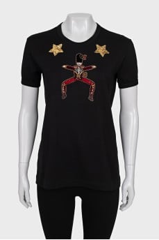 Black sequin t-shirt