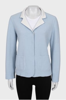 Reversible wool cardigan