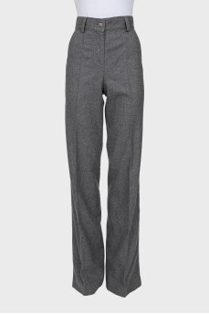 High-waisted wool trousers
