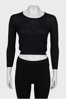 Wool and silk jumper with open back