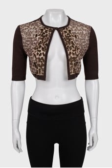 Brown wool and cashmere top