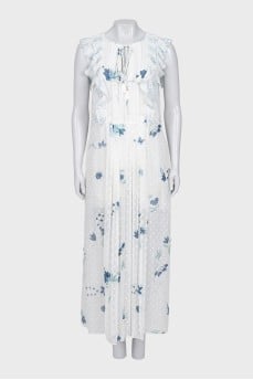 White ruffle maxi dress