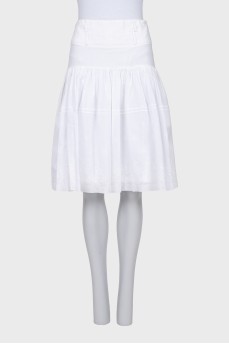 Skirt with a zipper and embroidery