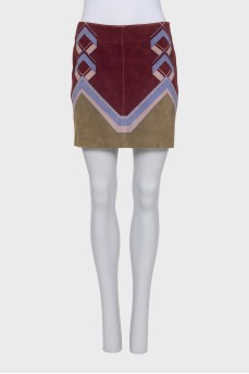 Leather printed skirt