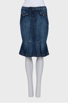 Blue denim skirt