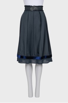 Wool and silk skirt with beaded decoration