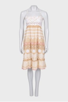 Beige tie-up sundress
