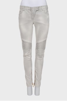 Grey low rise skinny jeans