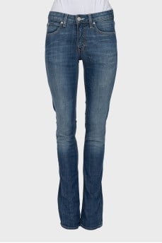 Blue skinny fit mid-rise jeans