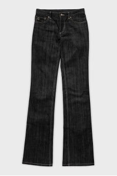Flared jeans with contrast stitching