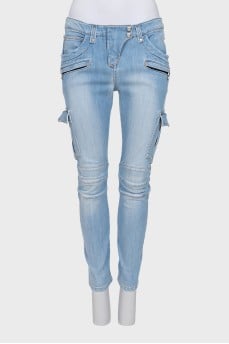 Skinny fit jeans with patch pockets