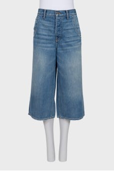 Blue denim culottes