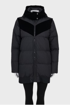 Black down jacket with detachable sleeves