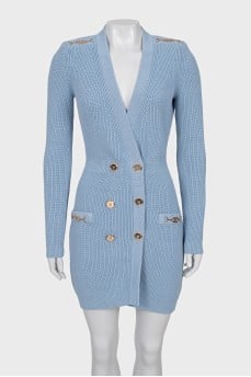 Blue knitted dress