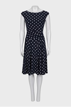 Fitted dress with polka dot print