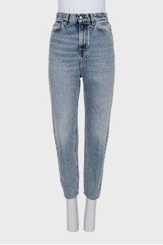 Tapered fit high rise jeans