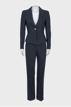 Blue striped suit