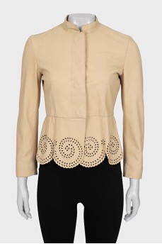 Leather jacket with perforations