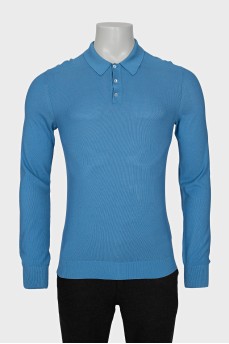 Men's blue silk pullover
