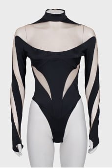 Combination bodysuit with mesh