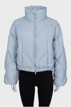 Blue cropped down jacket