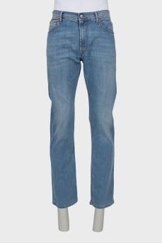 Men's straight jeans in light blue