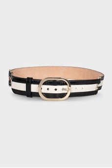 Wide black and white belt