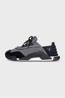 Men's gray textile sneakers