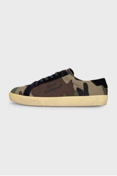 Textile sneakers with a military print