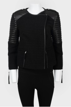 Loaded jacket with leather inserts