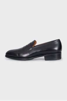 Men's black leather shoes