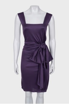 Silk dress with a long belt
