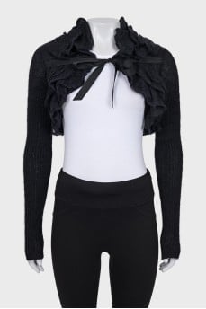 Black bolero with ruffles