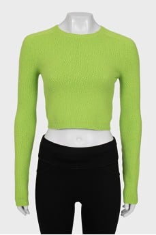 Green cropped jumper