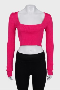 Pink ribbed top with tag