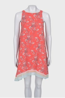 Sleeveless A-line floral print dress