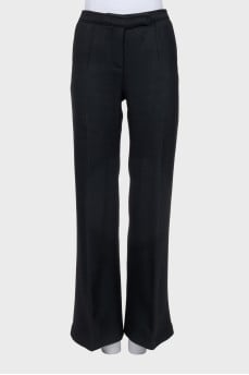 Wide-leg, straight-leg trousers with creases