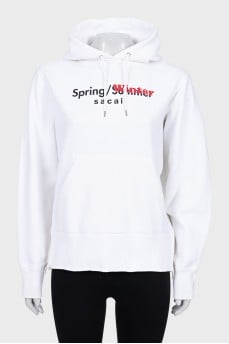 White hoodie with zippers
