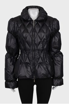 Quilted jacket with lacing