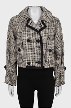 Vintage double-breasted checkered jacket