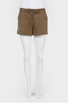 Short suede shorts